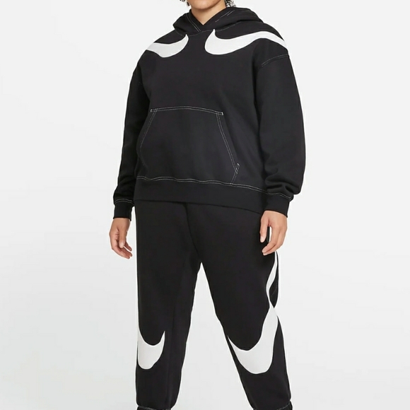 Nike 1X Swoosh Oversized Fleece Hoodie- Pit 28"-30"; Length 28" - Picture 10 of 11